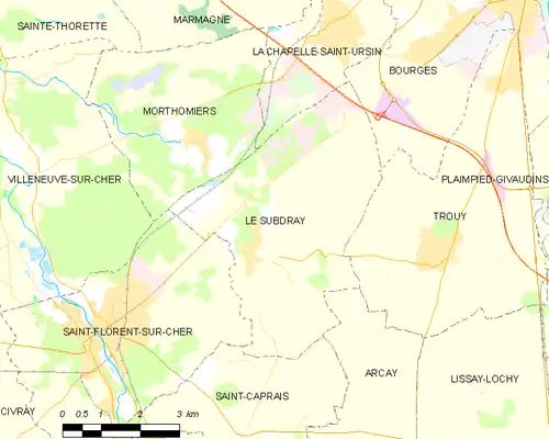 Detailkaart van de gemeente