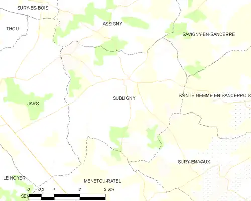 Detailkaart van de gemeente