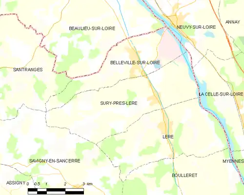 Detailkaart van de gemeente