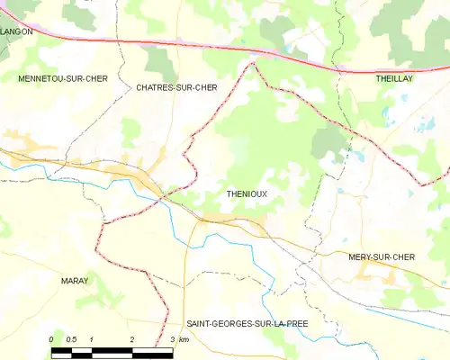 Detailkaart van de gemeente