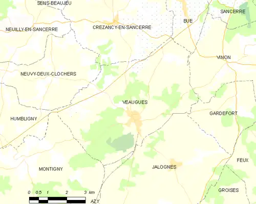 Detailkaart van de gemeente