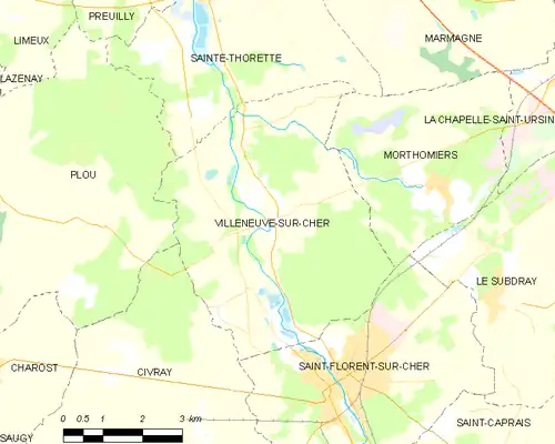 Detailkaart van de gemeente