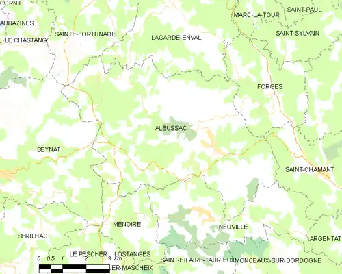 Detailkaart van de gemeente