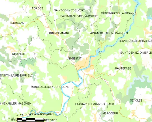 Detailkaart van de gemeente