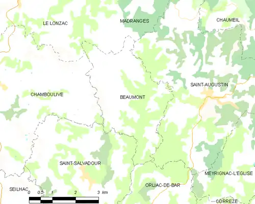 Detailkaart van de gemeente