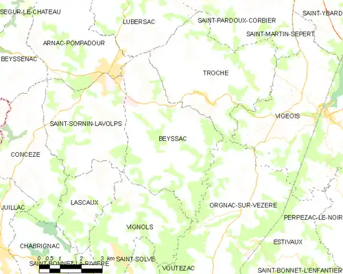 Detailkaart van de gemeente