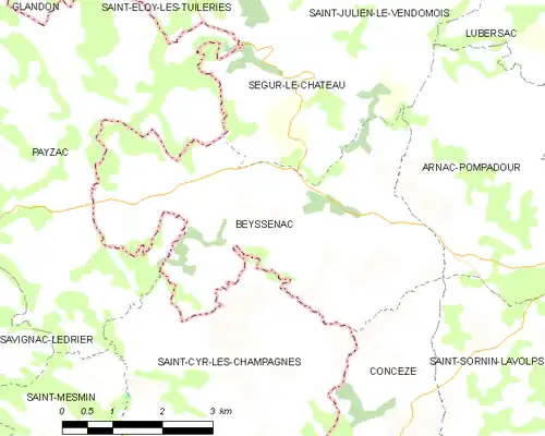 Detailkaart van de gemeente