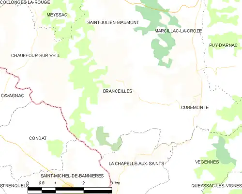 Detailkaart van de gemeente