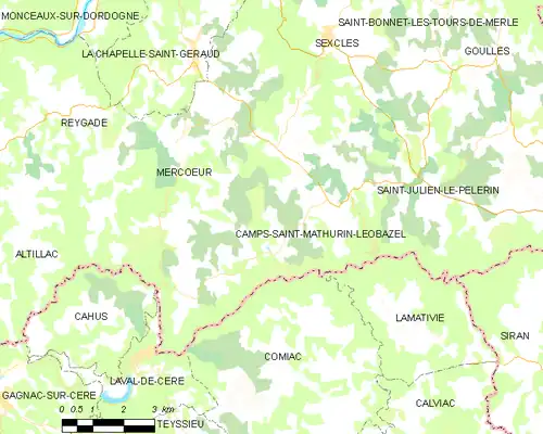 Detailkaart van de gemeente