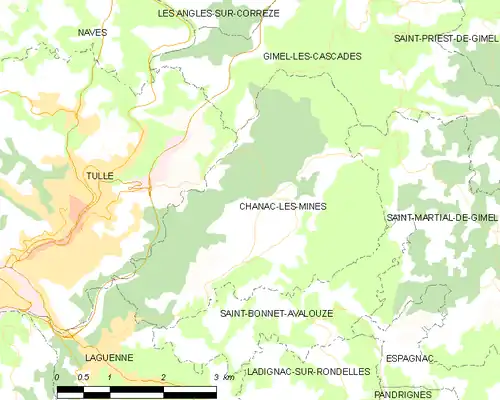 Detailkaart van de gemeente