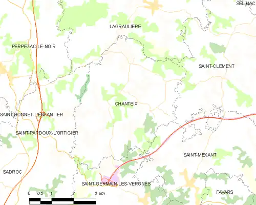 Detailkaart van de gemeente