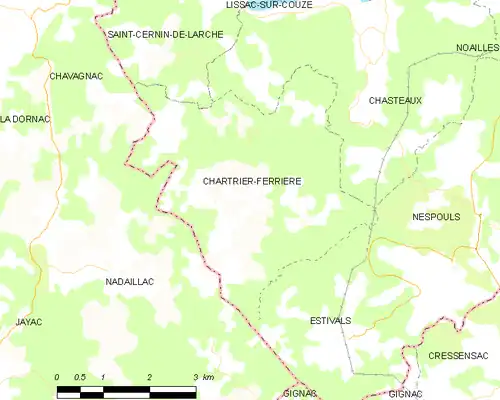 Detailkaart van de gemeente