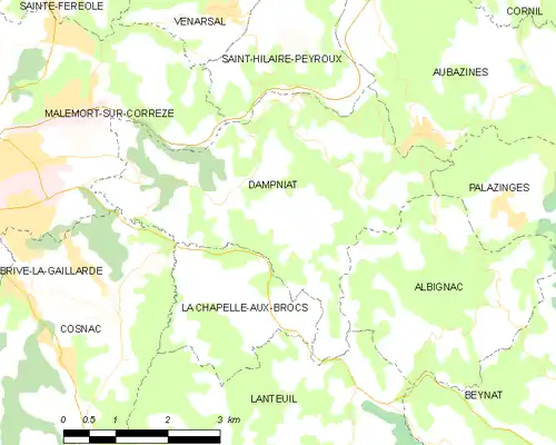 Detailkaart van de gemeente