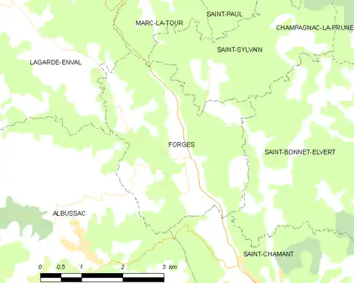 Detailkaart van de gemeente