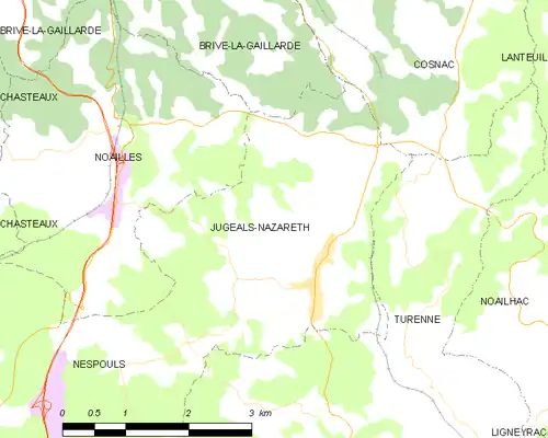 Detailkaart van de gemeente