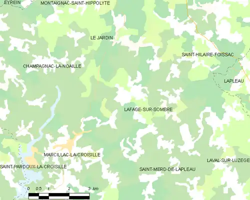 Detailkaart van de gemeente