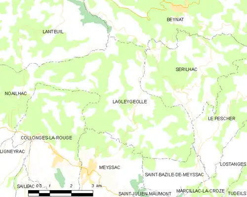 Detailkaart van de gemeente