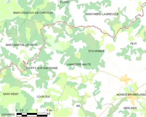 Detailkaart van de gemeente