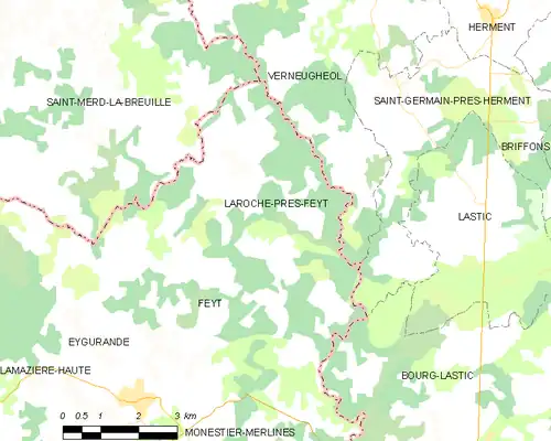 Detailkaart van de gemeente