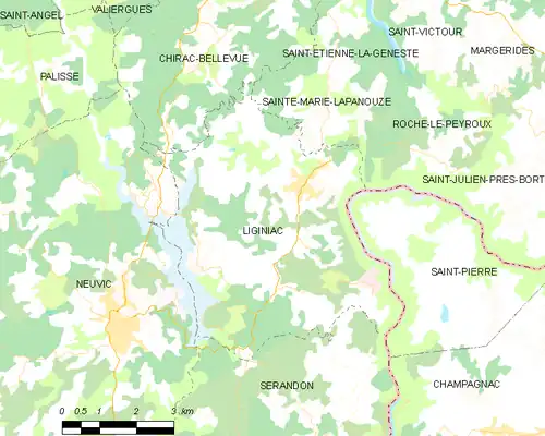 Detailkaart van de gemeente