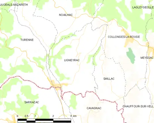 Detailkaart van de gemeente