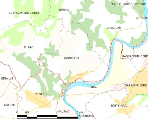 Detailkaart van de gemeente