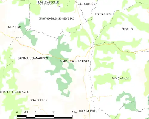 Detailkaart van de gemeente