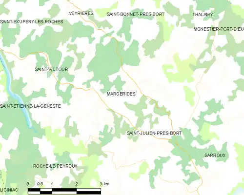 Detailkaart van de gemeente