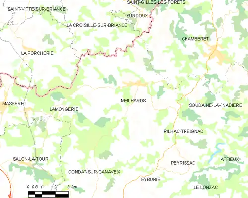 Detailkaart van de gemeente