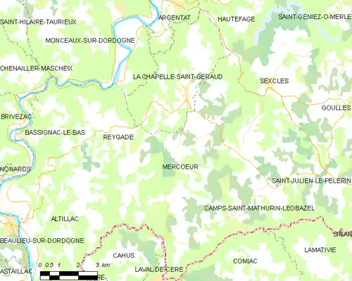 Detailkaart van de gemeente