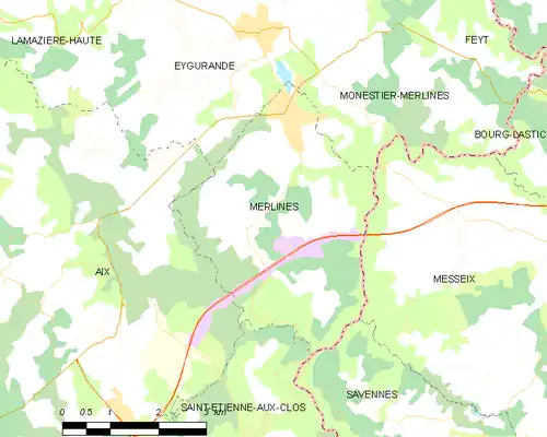 Detailkaart van de gemeente