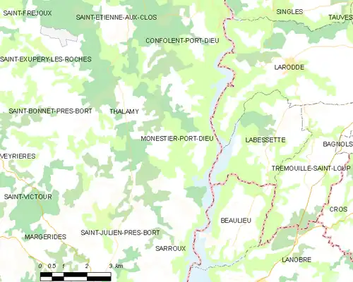 Detailkaart van de gemeente