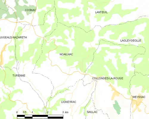 Detailkaart van de gemeente