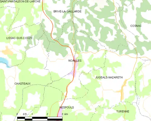 Detailkaart van de gemeente