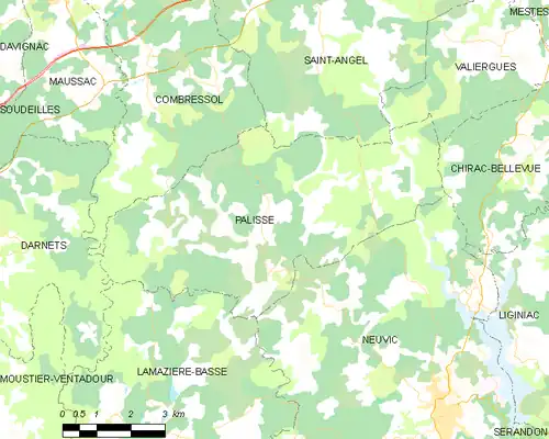 Detailkaart van de gemeente