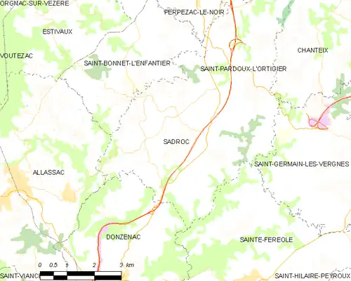 Detailkaart van de gemeente