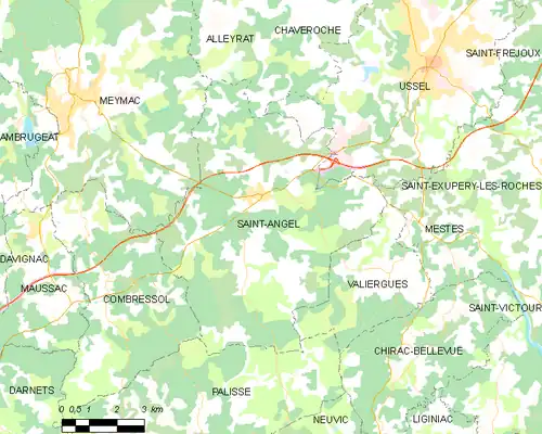 Detailkaart van de gemeente