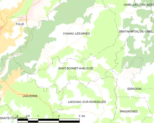 Detailkaart van de gemeente