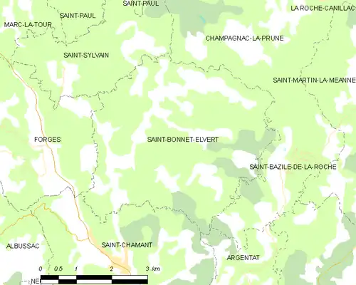 Detailkaart van de gemeente