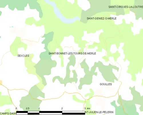 Detailkaart van de gemeente