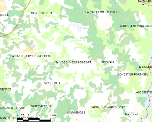 Detailkaart van de gemeente