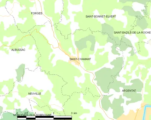 Detailkaart van de gemeente