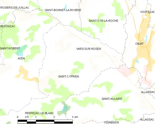 Detailkaart van de gemeente