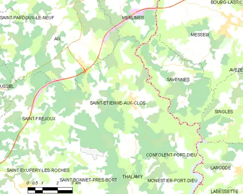Detailkaart van de gemeente