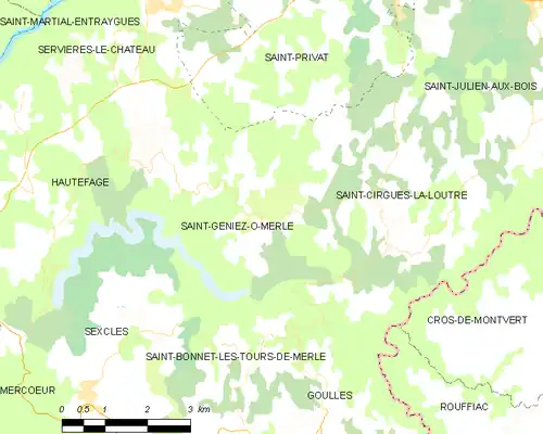 Detailkaart van de gemeente