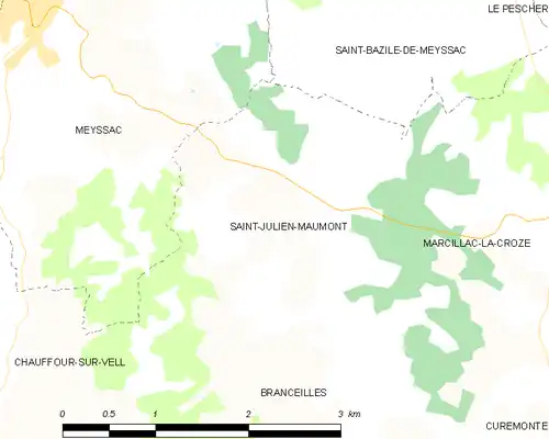 Detailkaart van de gemeente