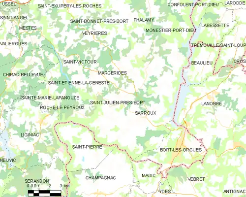 Detailkaart van de gemeente