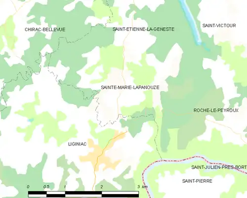 Detailkaart van de gemeente