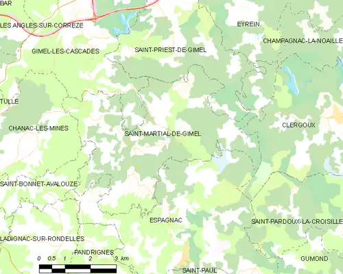 Detailkaart van de gemeente