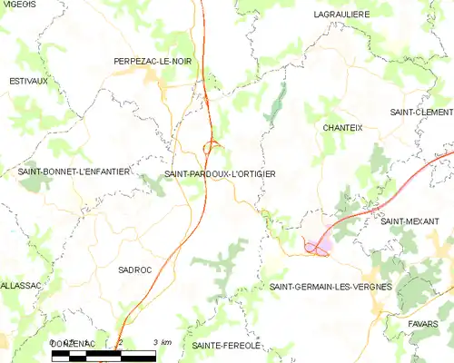 Detailkaart van de gemeente